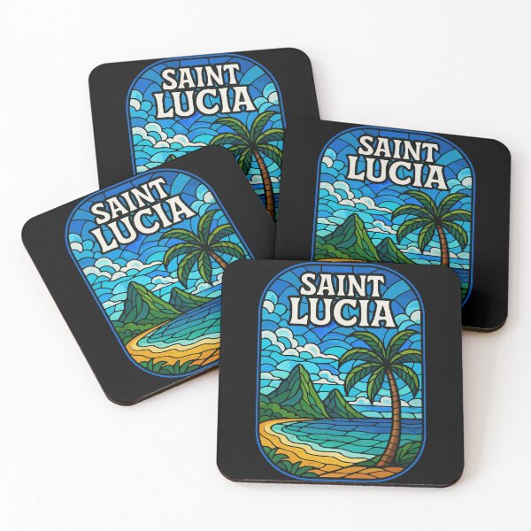 Item preview, Saint Lucia Caribbean Stained Glass Travel designed and sold by TomFrontierArt.
