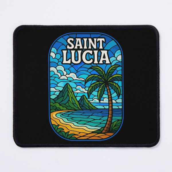 Item preview, Saint Lucia Caribbean Stained Glass Travel designed and sold by TomFrontierArt.