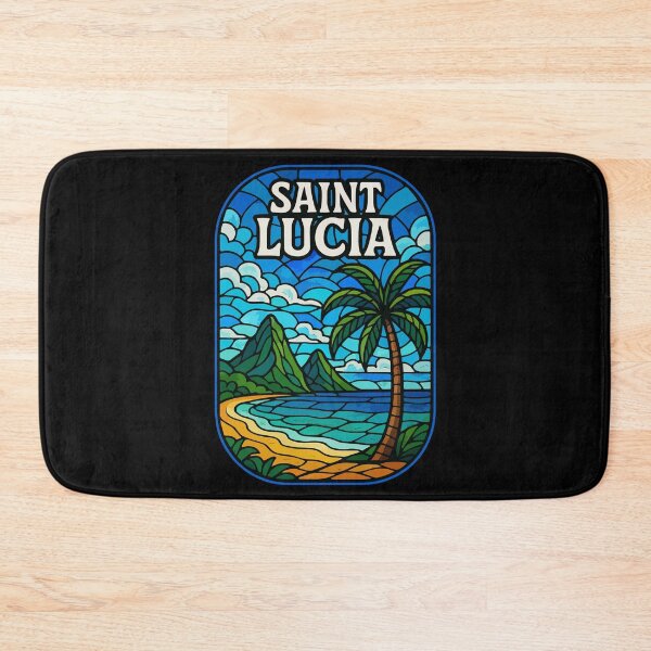 Item preview, Saint Lucia Caribbean Stained Glass Travel designed and sold by TomFrontierArt.