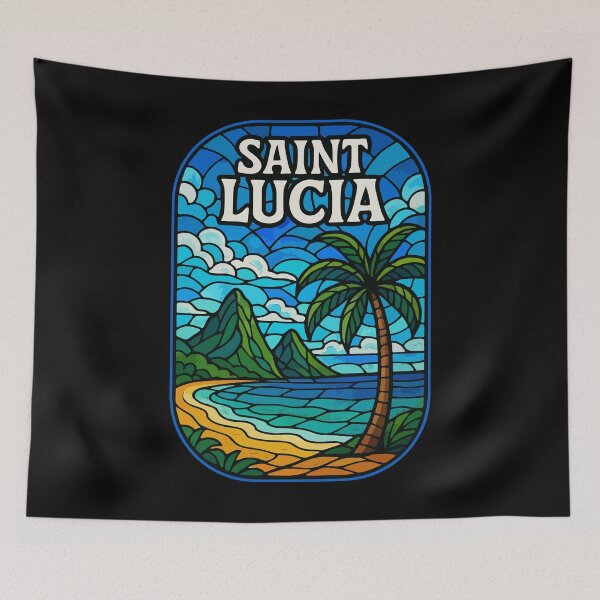Item preview, Saint Lucia Caribbean Stained Glass Travel designed and sold by TomFrontierArt.