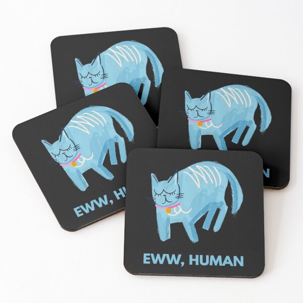 Item preview, Funny Cat Lover – Sarcastic “Eww Human” Blue Cat Meme designed and sold by ContigoART.