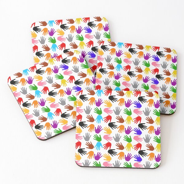 Item preview, White Colorful Handprints Pattern Design  designed and sold by PatternTitan.
