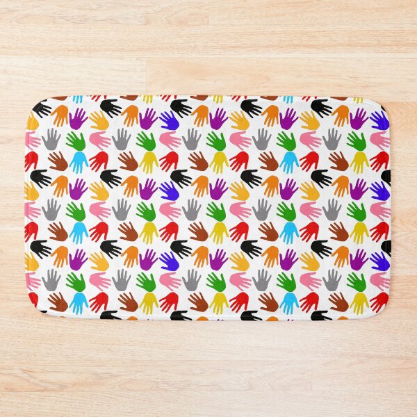 Item preview, White Colorful Handprints Pattern Design  designed and sold by PatternTitan.