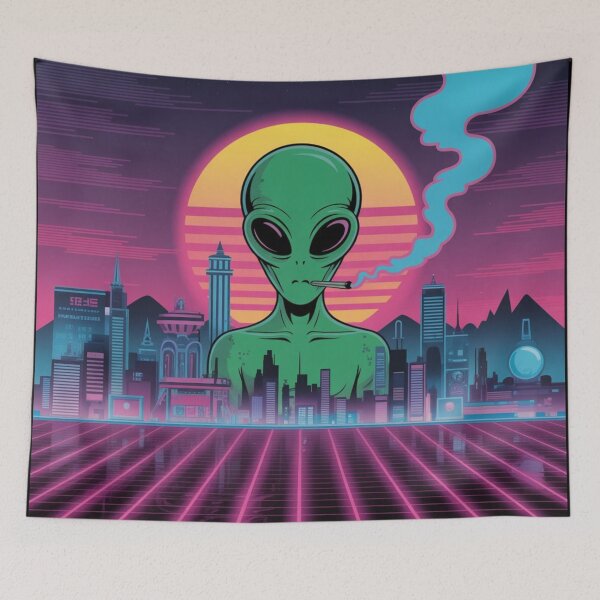 Item preview, Smoking Alien UFO designed and sold by ALL ART .
