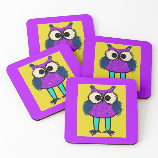 Item preview, Cute Wide-Eyed Purple Owl Stares Into Your Soul designed and sold by ZunZunArt.
