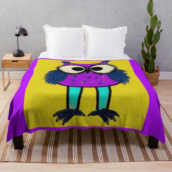 Item preview, Cute Wide-Eyed Purple Owl Stares Into Your Soul designed and sold by ZunZunArt.