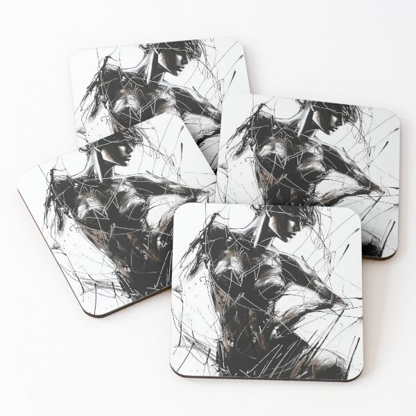 Item preview, Dynamic Motion - Abstract Ink Splatter Female Portrait designed and sold by AlexthingsDesign .
