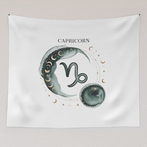 Item preview, Capricorn Zodiac Watercolor Celestial Art – Boho Astrology Design designed and sold by Cool-cat-art.