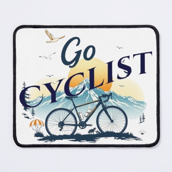 Item preview, Go Cyclist ! Vintage Mountain Bicycle graphic Art designed and sold by Tama-sirth.
