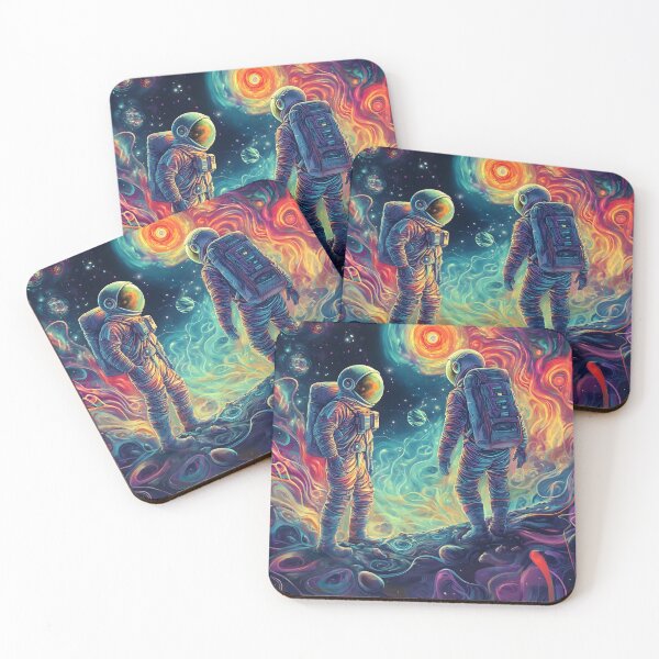 Item preview, Psychedelic Astronauts in a Swirling Cosmic Nebula designed and sold by LuminousFoundry.