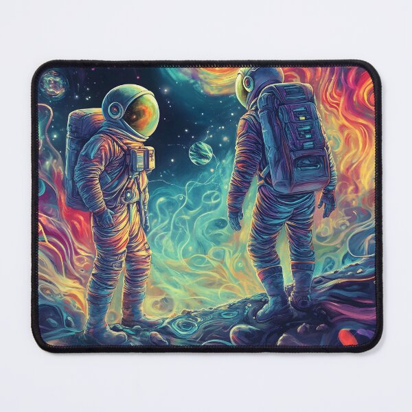 Item preview, Psychedelic Astronauts in a Swirling Cosmic Nebula designed and sold by LuminousFoundry.