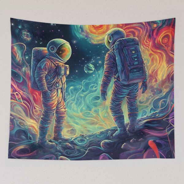 Item preview, Psychedelic Astronauts in a Swirling Cosmic Nebula designed and sold by LuminousFoundry.