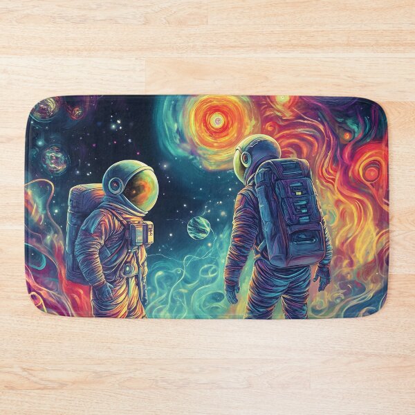 Item preview, Psychedelic Astronauts in a Swirling Cosmic Nebula designed and sold by LuminousFoundry.