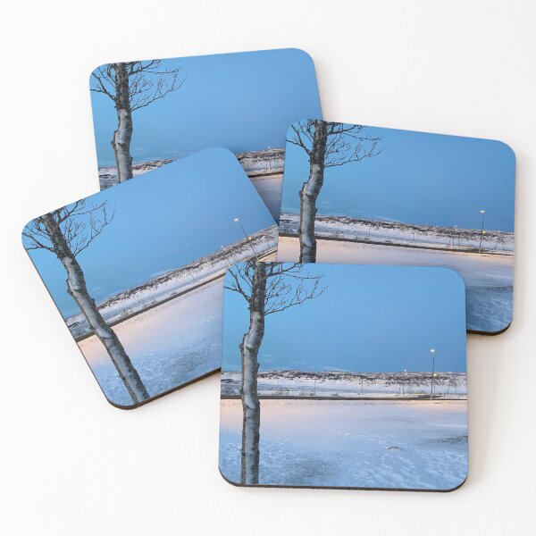 Item preview, Reykjavik Winter Blues — Iceland Snow Landscape Photography designed and sold by ThreadVibeGo.