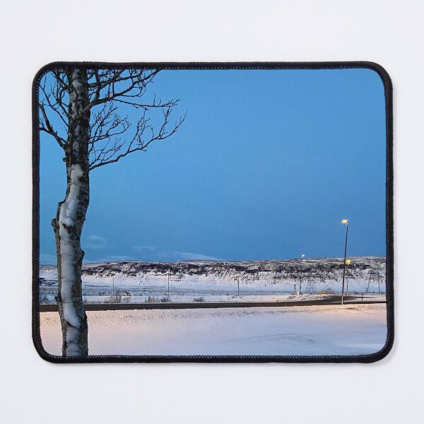 Item preview, Reykjavik Winter Blues — Iceland Snow Landscape Photography designed and sold by ThreadVibeGo.