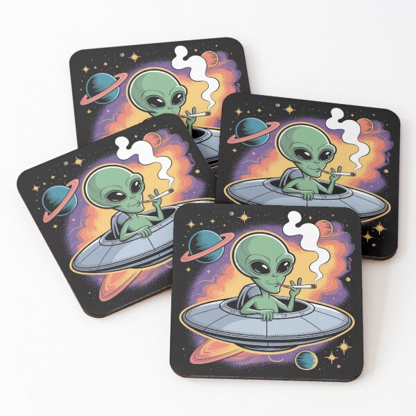 Item preview, Smoking Alien UFO designed and sold by ALL ART .