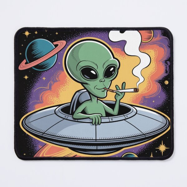 Item preview, Smoking Alien UFO designed and sold by ALL ART .