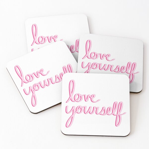 Item preview, Love Yourself Pink Script Cursive Romantic Hand Lettering Aesthetic designed and sold by Nesstitches.