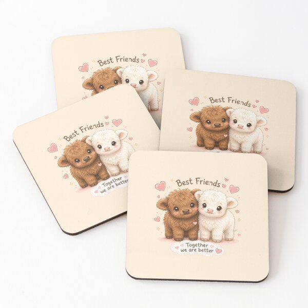 Item preview, Best friends cows illustration designed and sold by Design by Sara.