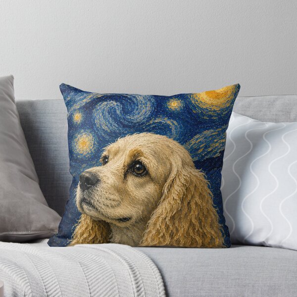 Item preview, Starry Night Cocker Spaniel Portrait designed and sold by ManJiangHong.