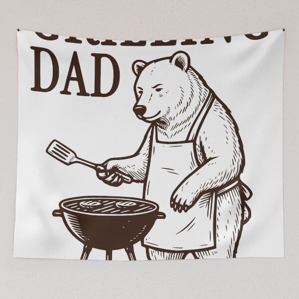 Item preview, Grilling Dad Bear Sticker, Funny BBQ Father’s Day Design designed and sold by TeeVerse27.