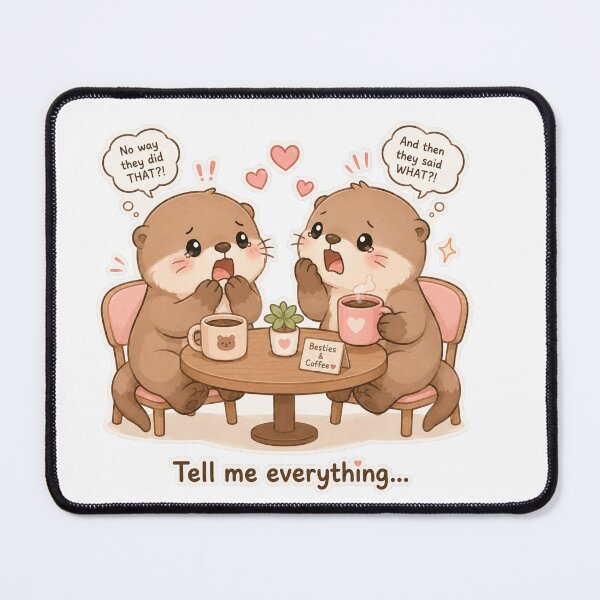 Item preview, Otter Friendship Gossip Cozy Cute Mood designed and sold by Sadia  Jannat.