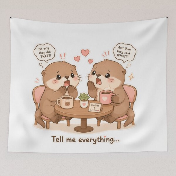 Item preview, Otter Friendship Gossip Cozy Cute Mood designed and sold by Sadia  Jannat.