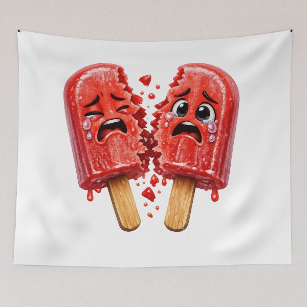 Item preview, Broken Popsicle Heartbreak Sad Cartoon designed and sold by jgvisualarts.