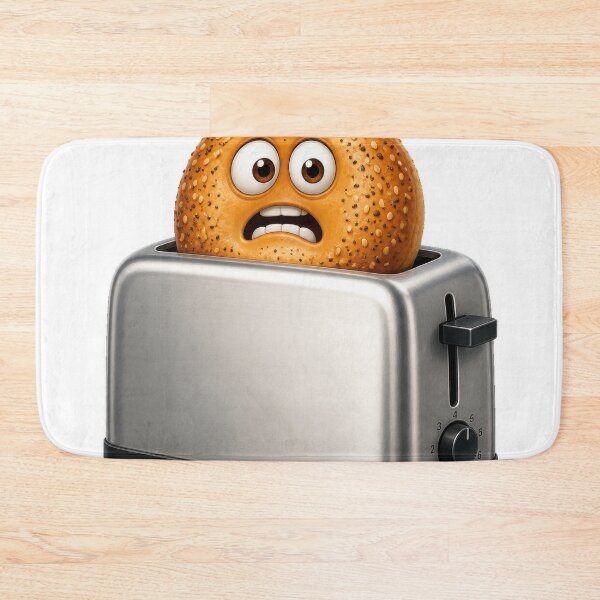 Item preview, Scared Bread Character Popping Out of Toaster designed and sold by jgvisualarts.