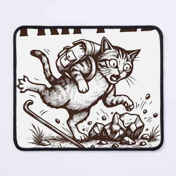 Item preview, Tripped On That Again Hiking Cat Sticker, Funny Trail Design designed and sold by TeeVerse27.