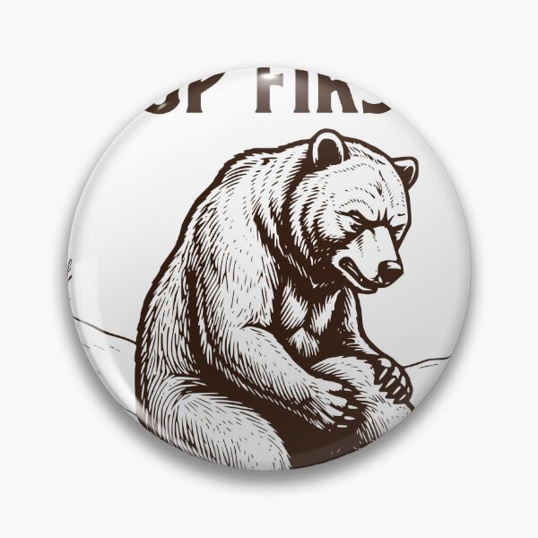 Item preview, Knees Gave Up First Hiking Bear Sticker, Funny Trail Design designed and sold by TeeVerse27.