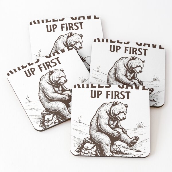 Item preview, Knees Gave Up First Hiking Bear Sticker, Funny Trail Design designed and sold by TeeVerse27.