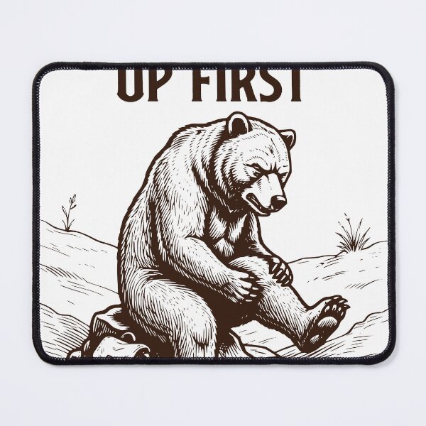 Item preview, Knees Gave Up First Hiking Bear Sticker, Funny Trail Design designed and sold by TeeVerse27.