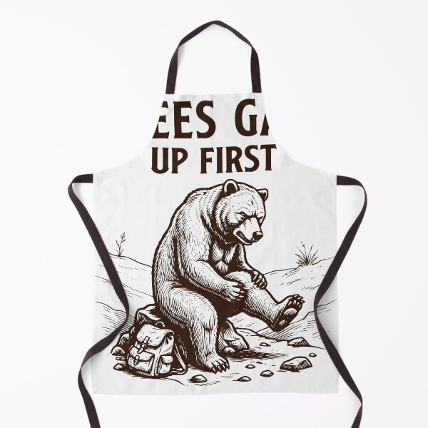 Item preview, Knees Gave Up First Hiking Bear Sticker, Funny Trail Design designed and sold by TeeVerse27.