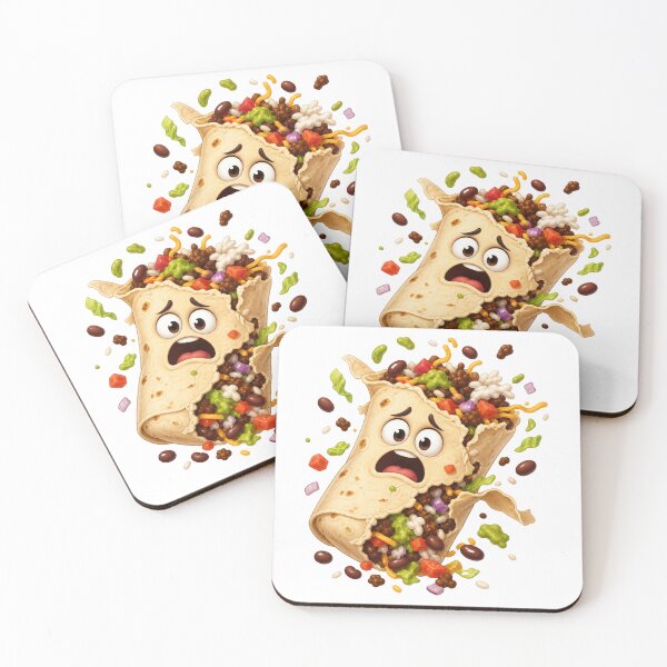 Item preview, Shocked Cartoon Burrito Exploding with Toppings designed and sold by jgvisualarts.