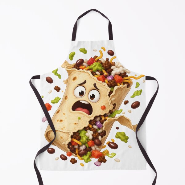 Item preview, Shocked Cartoon Burrito Exploding with Toppings designed and sold by jgvisualarts.