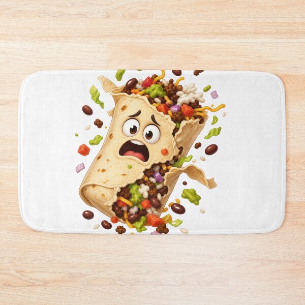 Item preview, Shocked Cartoon Burrito Exploding with Toppings designed and sold by jgvisualarts.