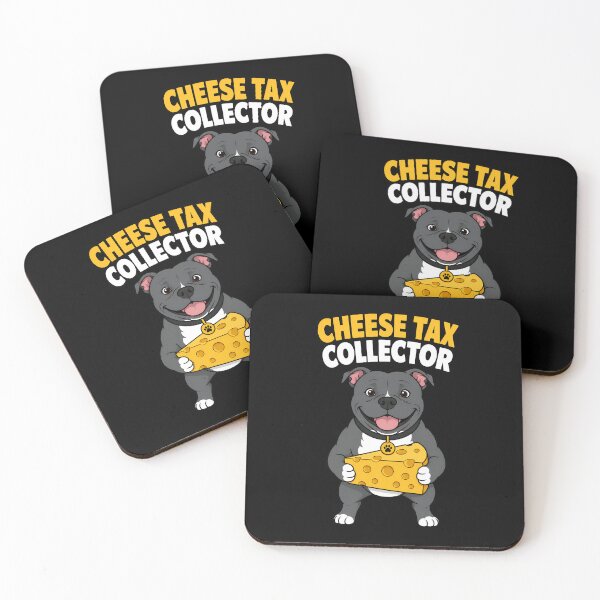 Item preview, Cheese Tax Collector Funny Staffy Dog Design designed and sold by TeeTimeTreasure.