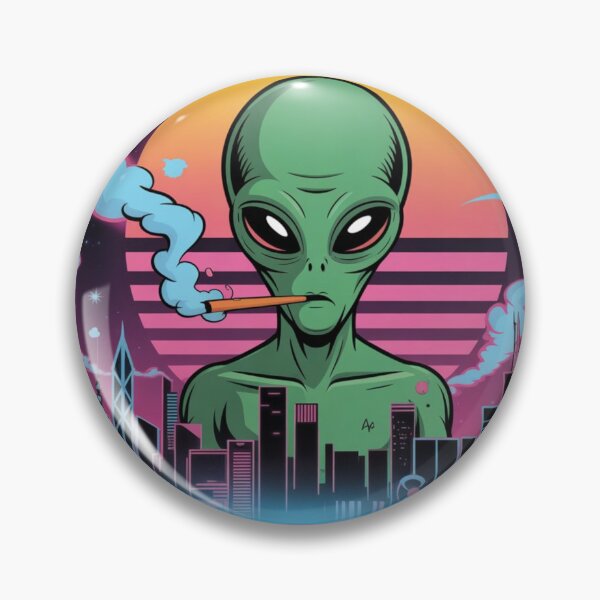 Item preview, Retro Smoking Alien UFO Graphic designed and sold by ALL ART .