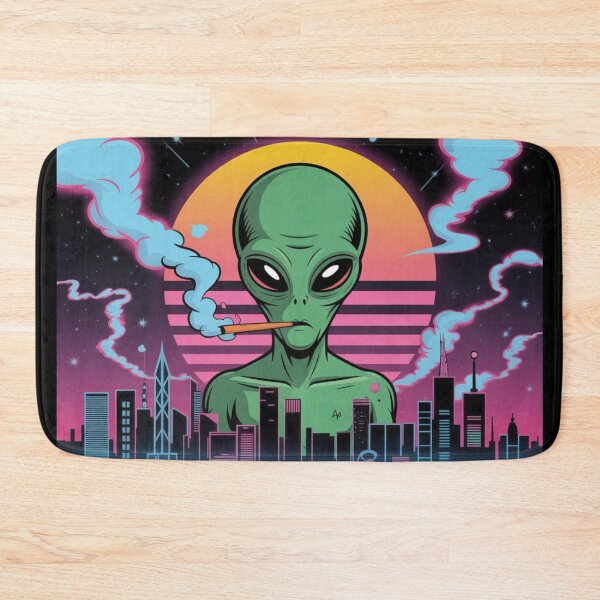 Item preview, Retro Smoking Alien UFO Graphic designed and sold by ALL ART .