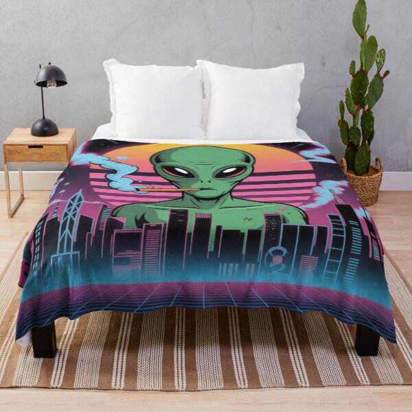 Item preview, Retro Smoking Alien UFO Graphic designed and sold by ALL ART .