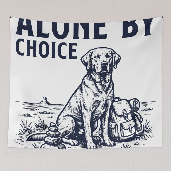 Item preview, Alone By Choice Hiking Dog Sticker, Solo Trail Design designed and sold by TeeVerse27.