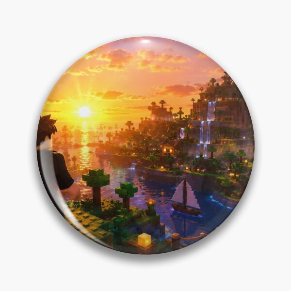 Item preview, Dreamlike blocky sunset adventure designed and sold by riki2365.