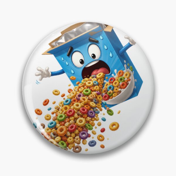 Item preview, Crazy Cereal Box Character Spilling Colorful Fruit Loops designed and sold by jgvisualarts.