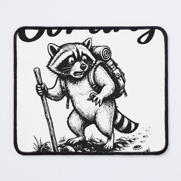 Item preview, Wait I’m Coming Hiking Raccoon Sticker, Funny Trail Design designed and sold by TeeVerse27.