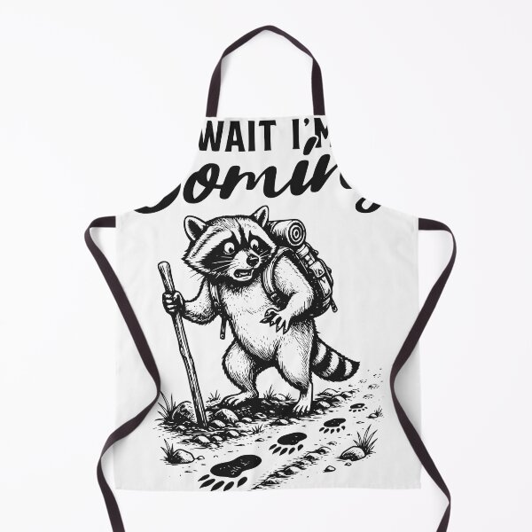 Item preview, Wait I’m Coming Hiking Raccoon Sticker, Funny Trail Design designed and sold by TeeVerse27.