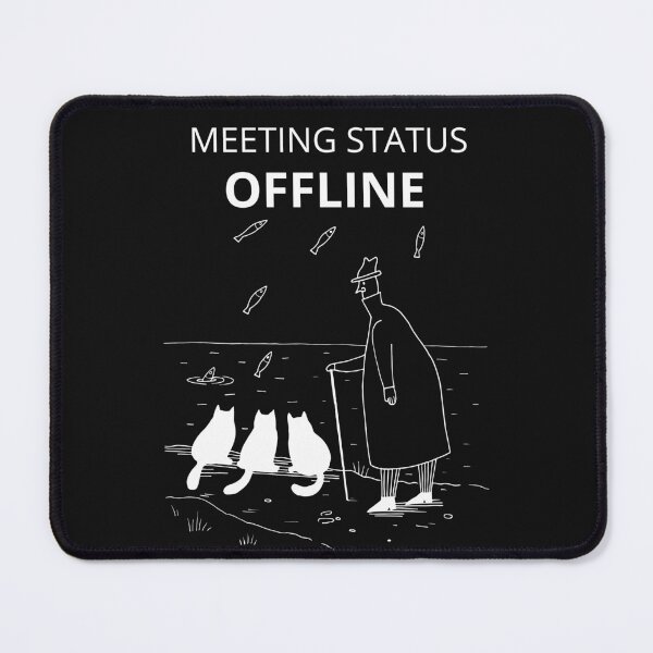 Item preview, Meeting Status: Offline - Three Cats and Old Man designed and sold by ContigoART.