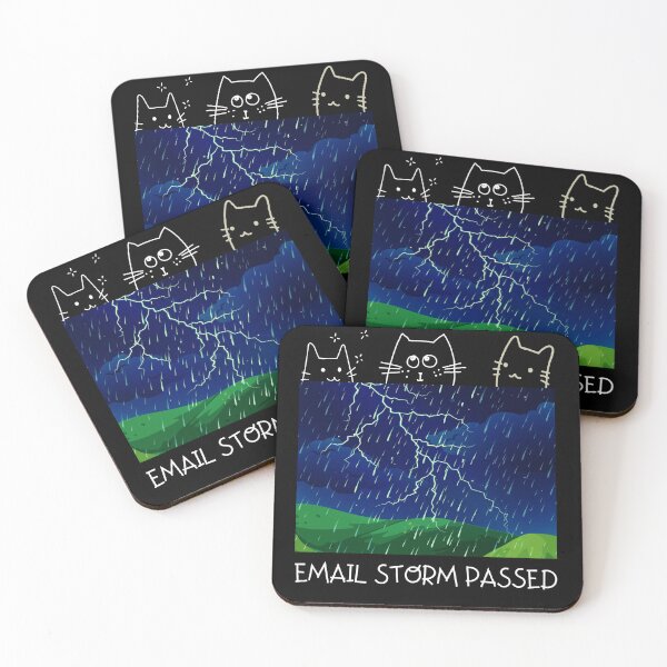 Item preview, Funny Inbox Zero Cat Email Storm Corporate Humor designed and sold by ContigoART.