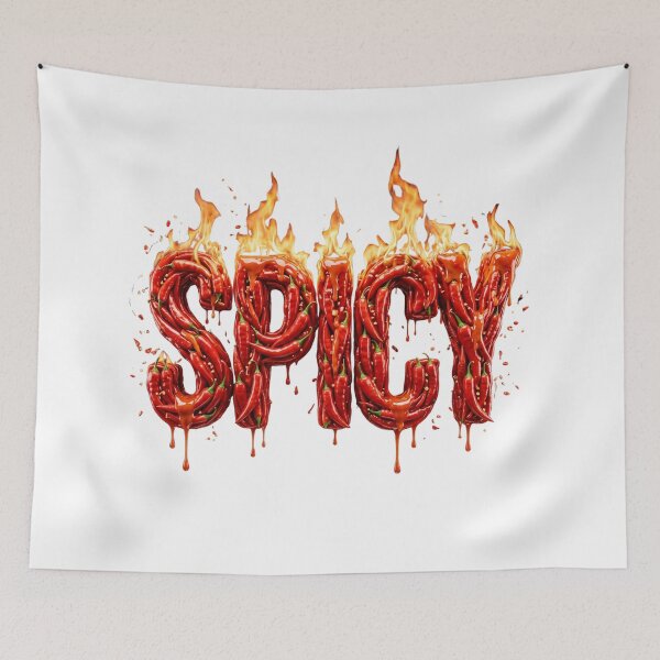 Item preview, Spicy Chili Pepper Fire Typography Foodie Hot Sauce Mexican Food Lover designed and sold by afarkar.
