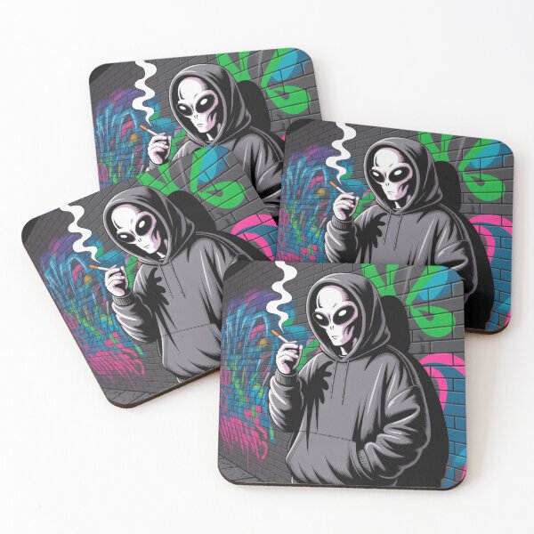 Item preview, Retro Smoking Alien UFO Graphic designed and sold by ALL ART .